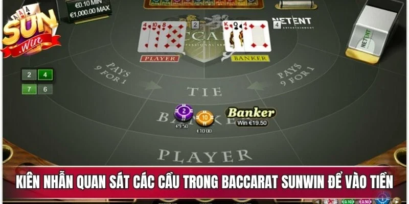 Kiên nhẫn quan sát các cầu trong baccarat Sunwin để vào tiền