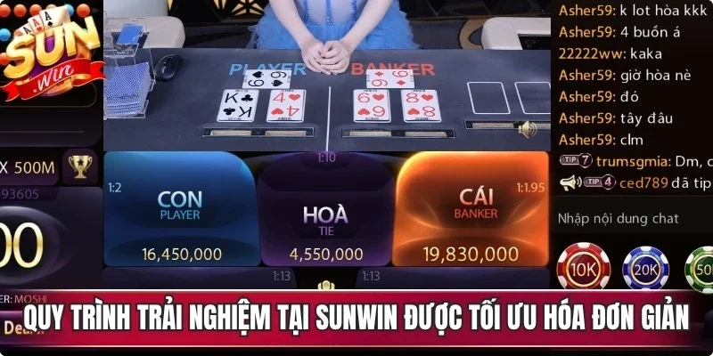 Quy trình trải nghiệm tại Sunwin đã được tối ưu hóa rất đơn giản, dễ hiểu