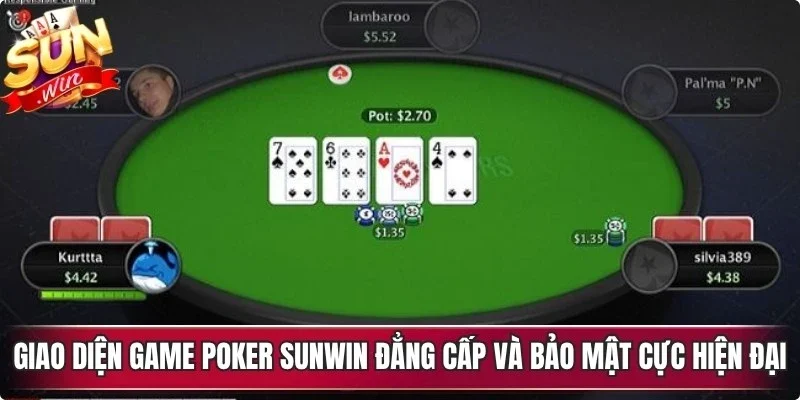 Giao diện game poker Sunwin đẳng cấp và bảo mật cực hiện đại