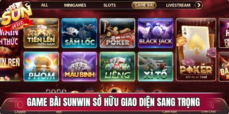 Game bài Sunwin sở hữu giao diện sang trọng và bảo mật tối tân