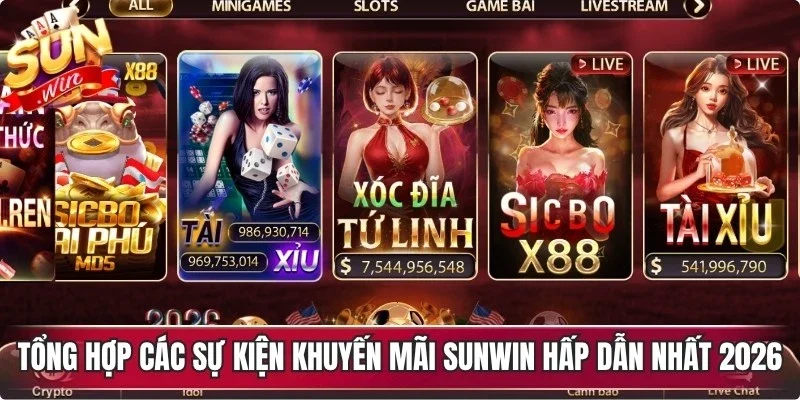 Tổng hợp các sự kiện khuyến mãi Sunwin hấp dẫn nhất 2026