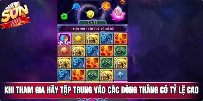 Khi tham gia anh em hãy tập trung vào các dòng thắng có tỷ lệ cao