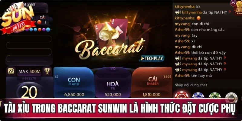 Tài xỉu trong baccarat Sunwin là hình thức đặt cược phụ đầy hấp dẫn