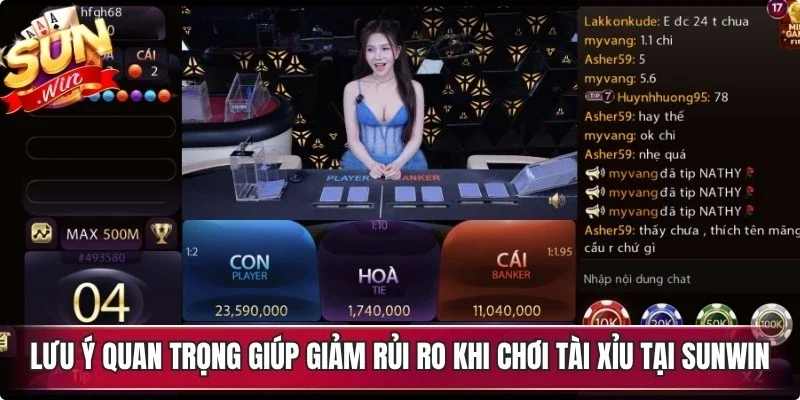 Lưu ý quan trọng giúp giảm rủi ro khi chơi tài xỉu tại Sunwin